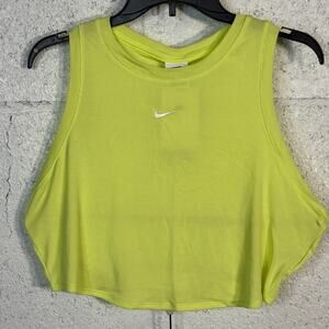 Nike Women's Ribbed Cropped Tank Light Lemon Twist XL